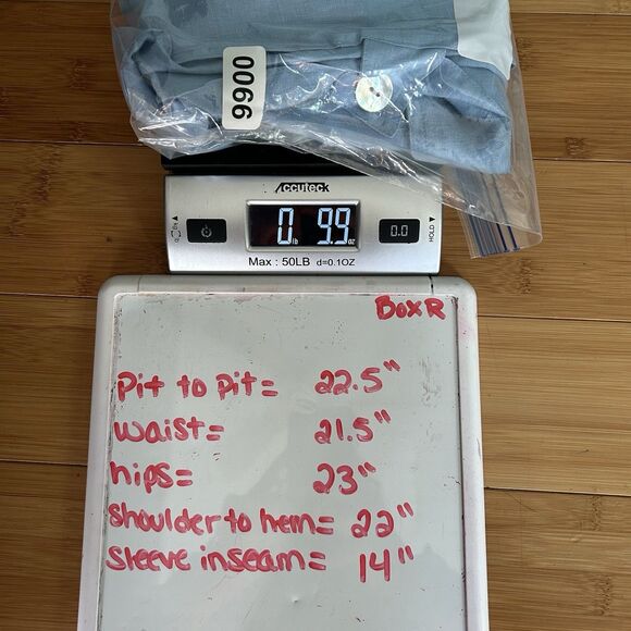 Toofan Womens Linen Light Blue Button Up Blouse Medium Relaxed Lagenlook - Picture 13 of 13